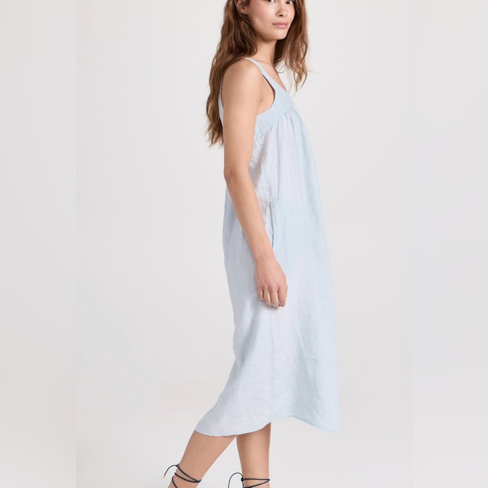 James Perse Gathered Linen Midi Dress - Size 0 / XS